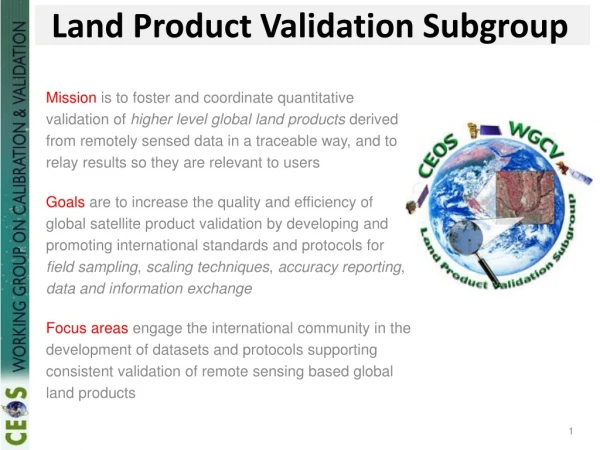 Land Product Validation Subgroup