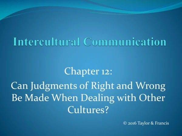 Intercultural Communication