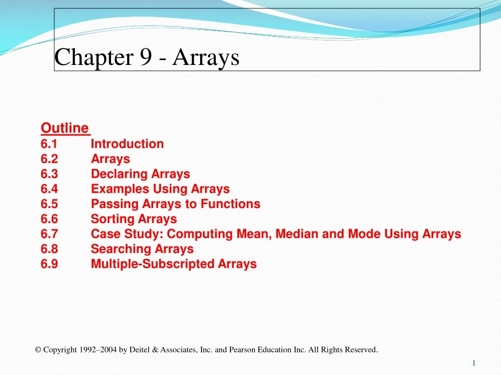 chapter 9 arrays