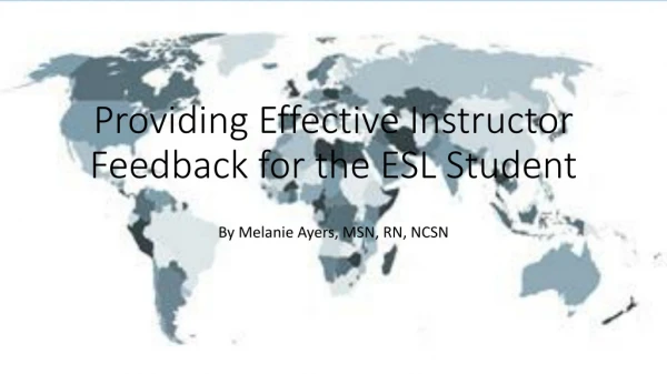 Providing Effective Instructor Feedback for the ESL Student