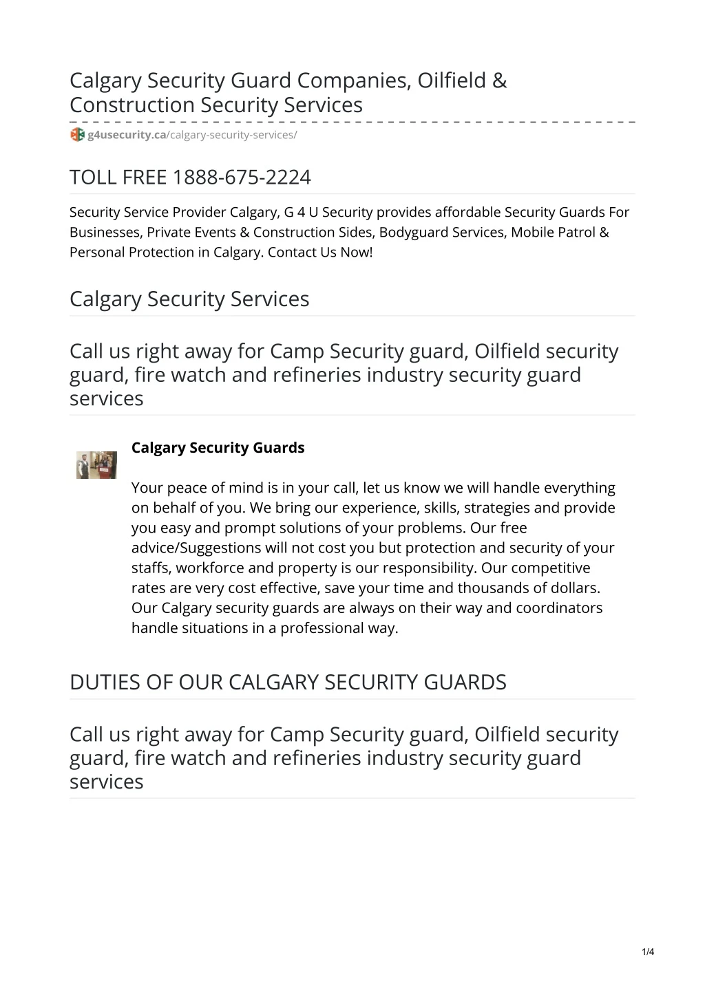 calgary security guard companies oilfield