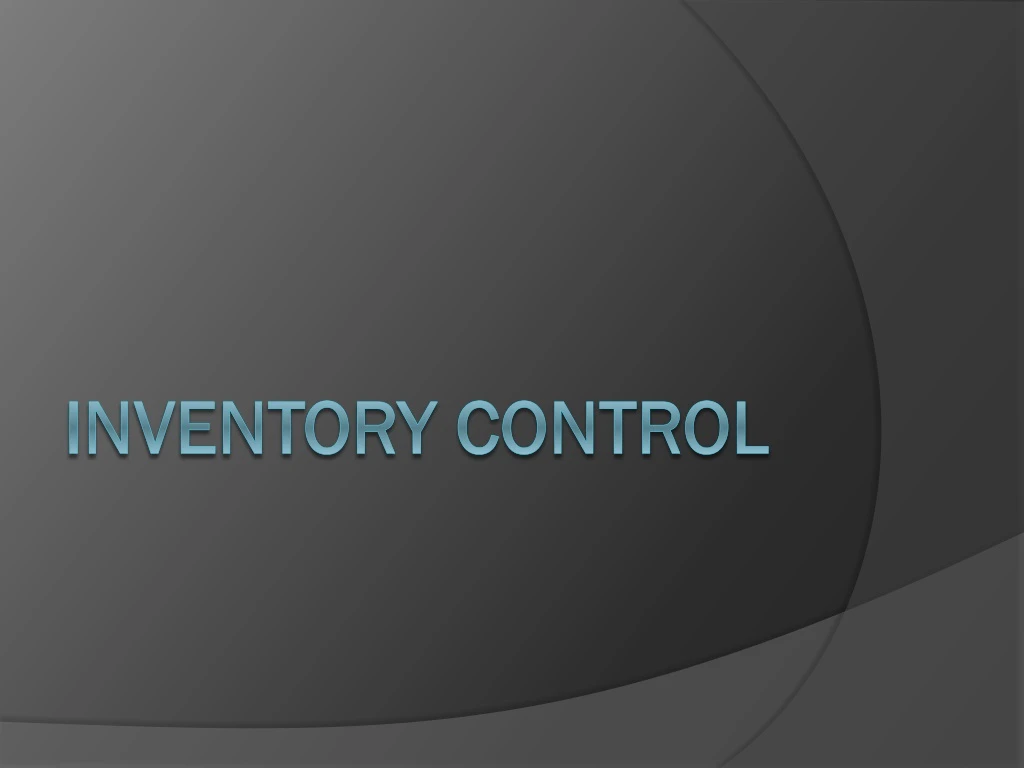 inventory control