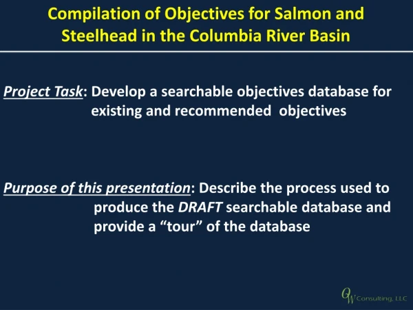 Compilation of Objectives for Salmon and Steelhead in the Columbia River Basin