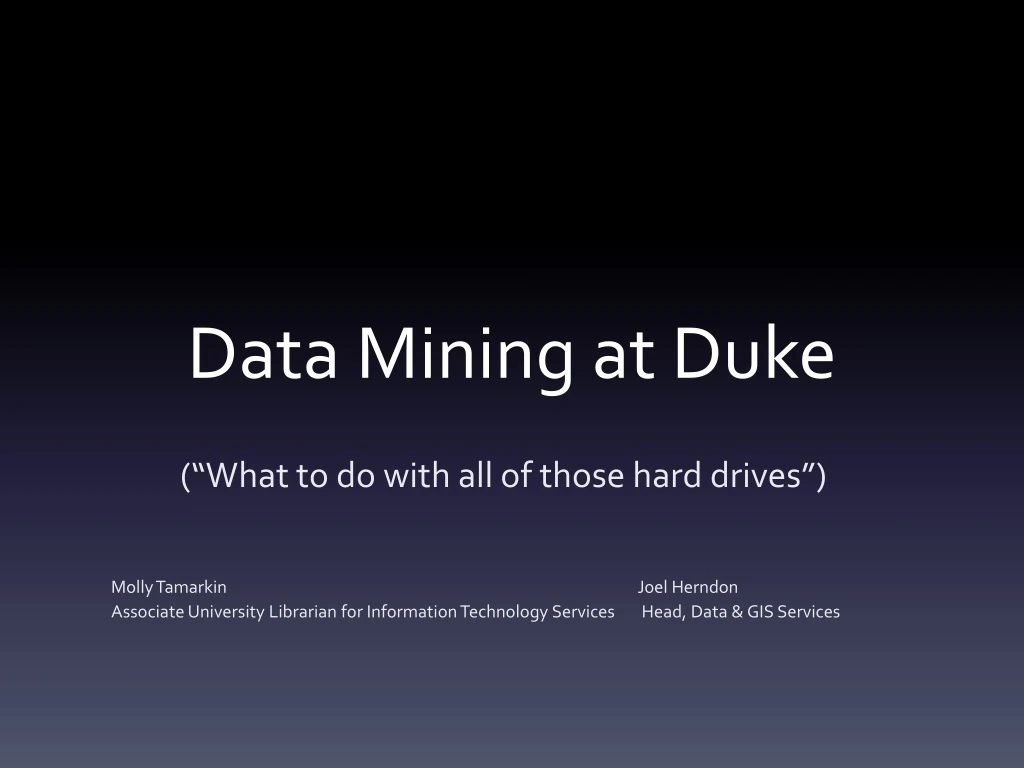 data mining at duke