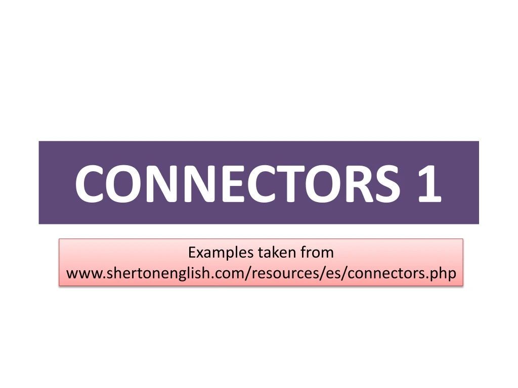 connectors 1