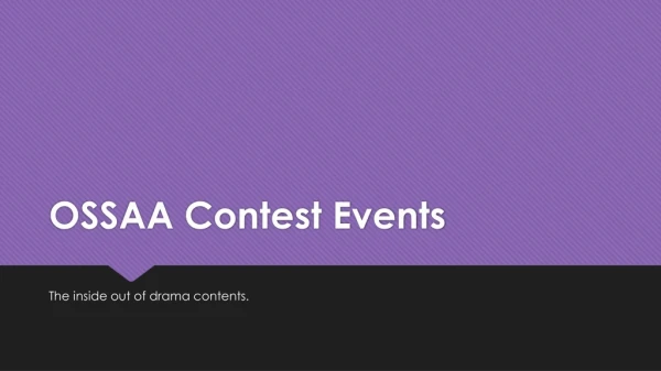 OSSAA Contest Events