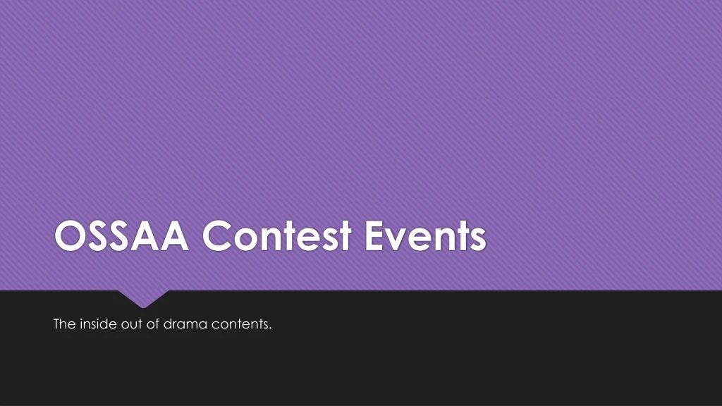 ossaa contest events