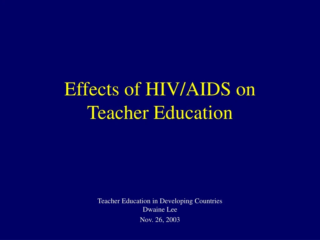 effects of hiv aids on teacher education