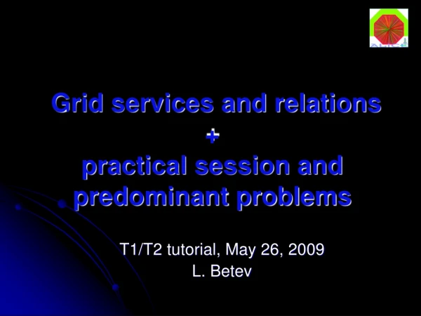 Grid services and relations + practical session and predominant problems