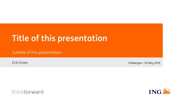 Title of this presentation