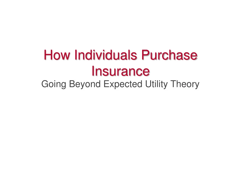 how individuals purchase insurance