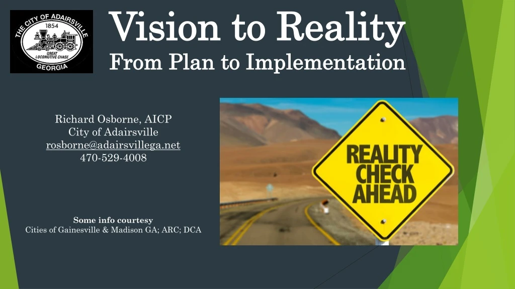 vision to reality from plan to implementation