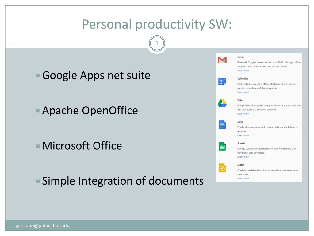 personal productivity sw