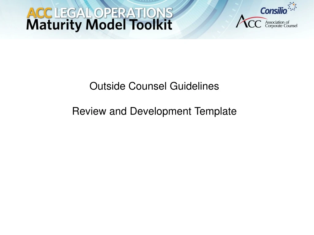 outside counsel guidelines review and development