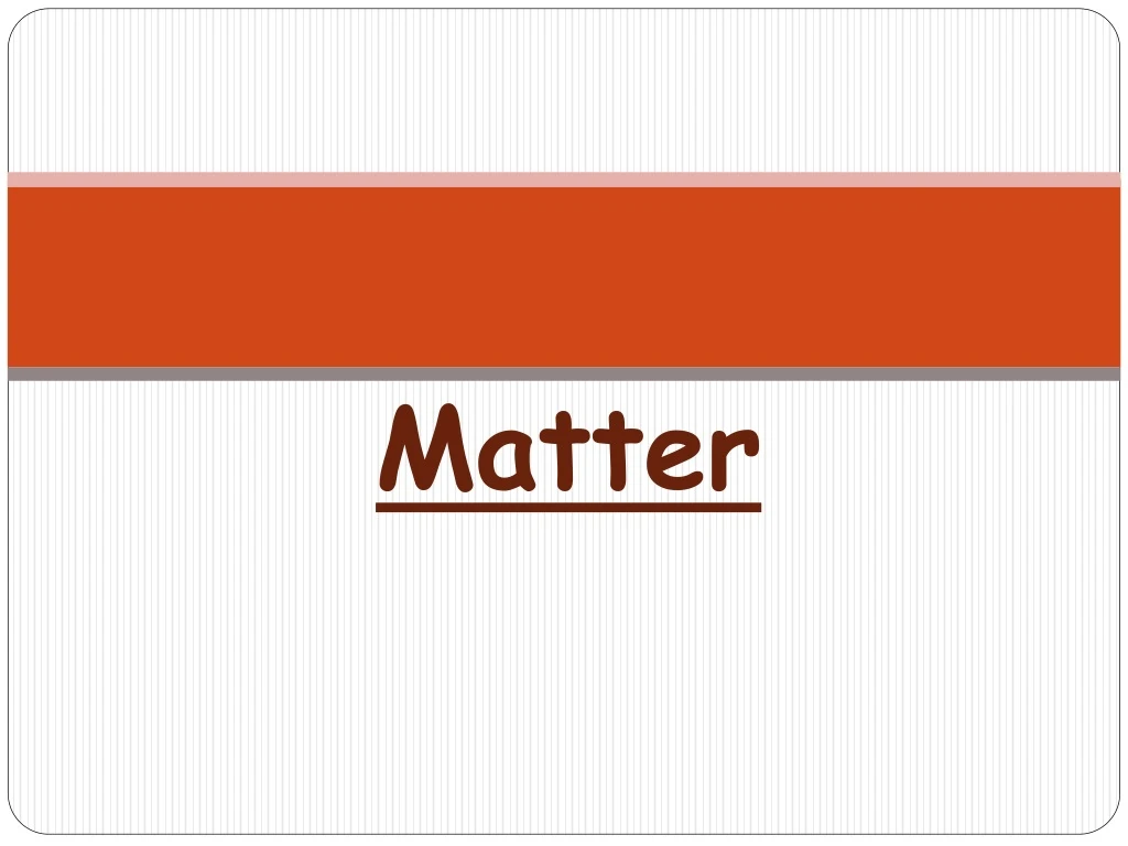 matter