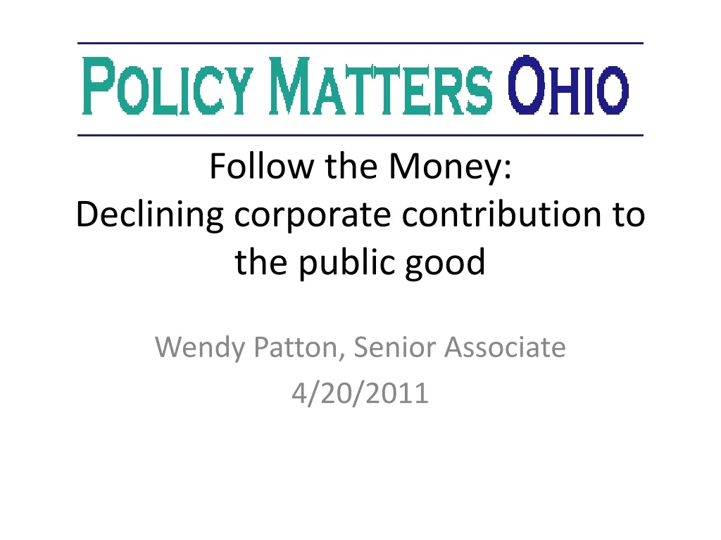 follow the money declining corporate contribution to the public good