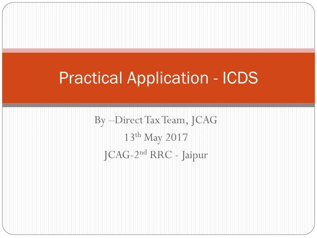 practical application icds