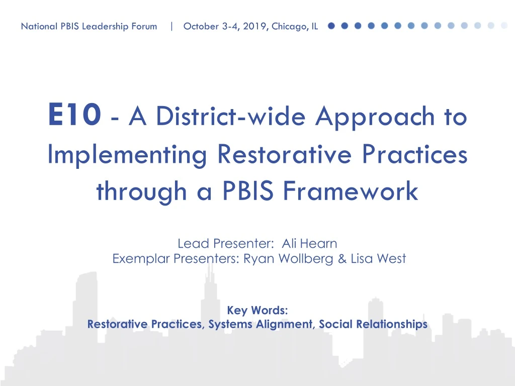 e10 a district wide approach to implementing