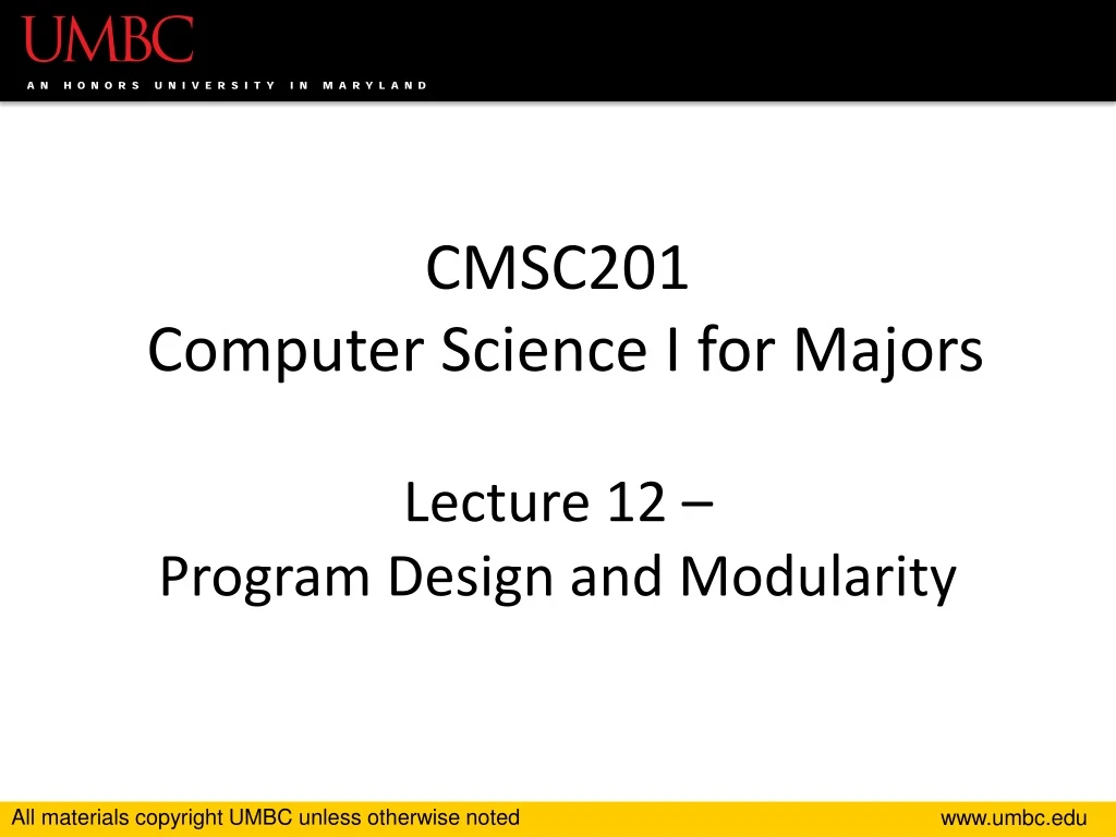 cmsc201 computer science i for majors lecture 12 program design and modularity