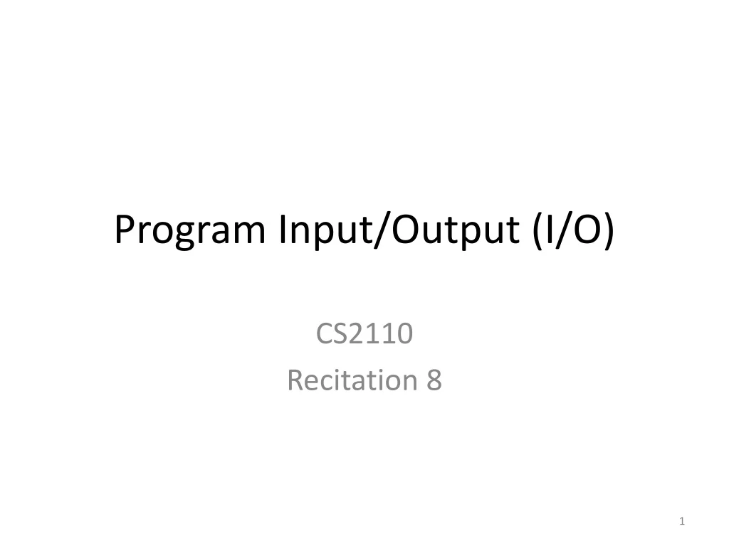 program input output i o
