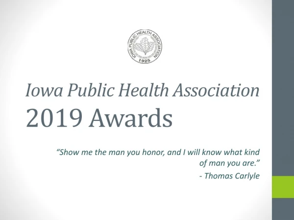 Iowa Public Health Association 2019 Awards