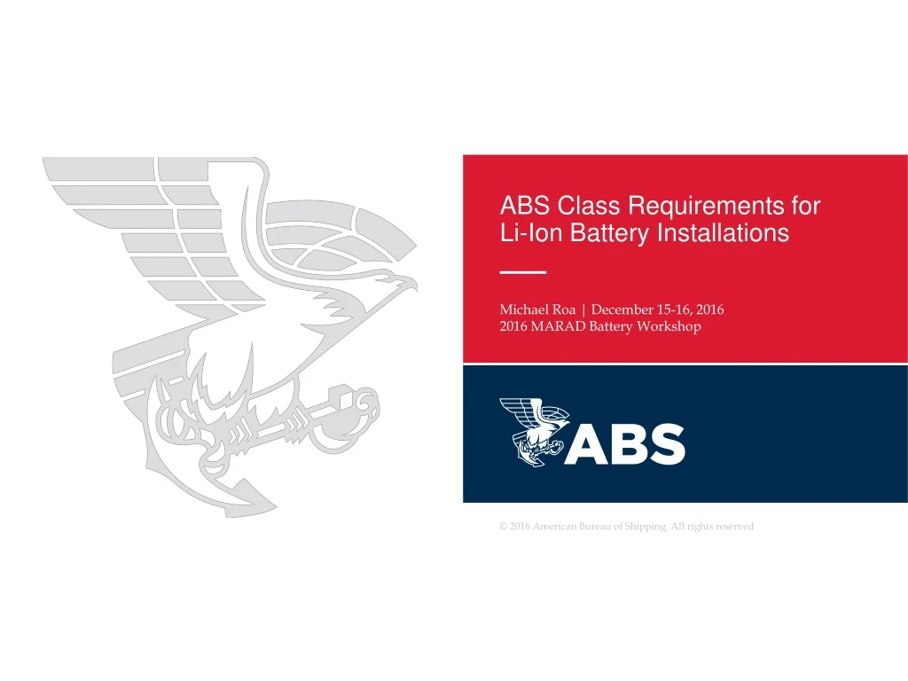 abs class requirements for li ion battery