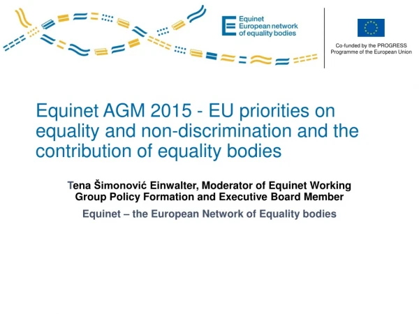 Contributing to the European Equality Agenda