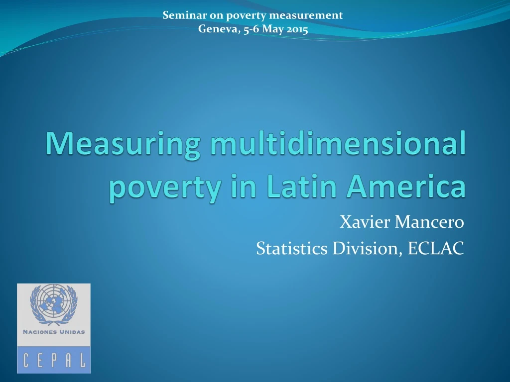 measuring multidimensional poverty in latin america