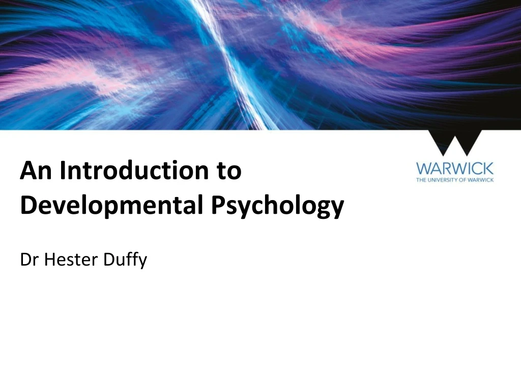 an introduction to developmental psychology