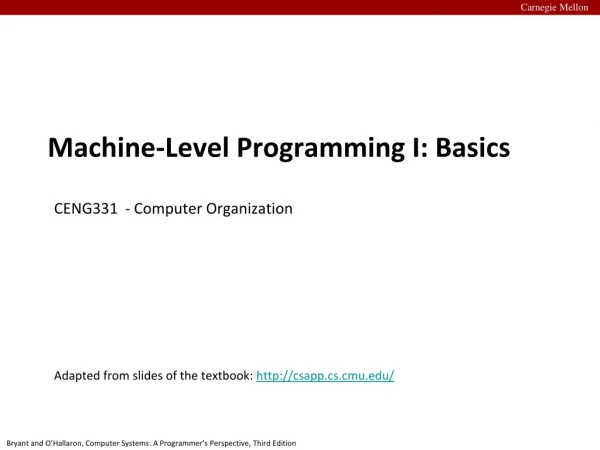 Machine-Level Programming I: Basics