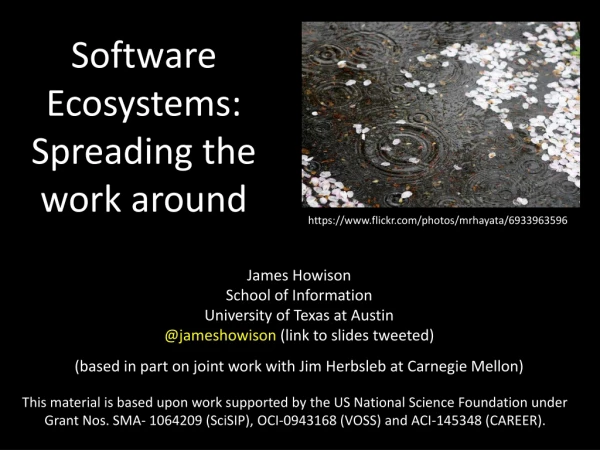 Software Ecosystems: Spreading the work around