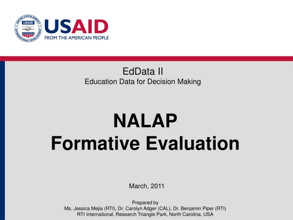 NALAP Formative Evaluation