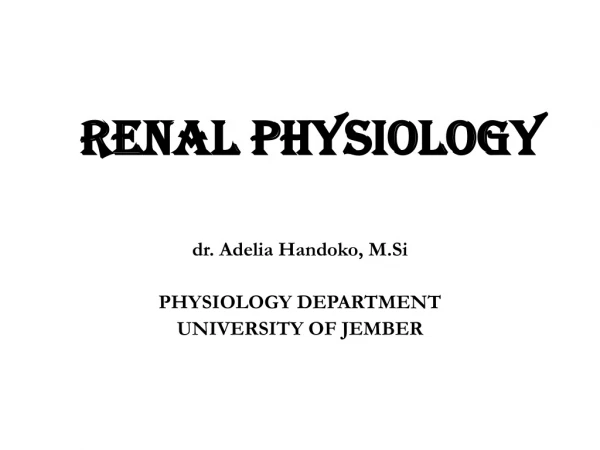 RENAL PHYSIOLOGY