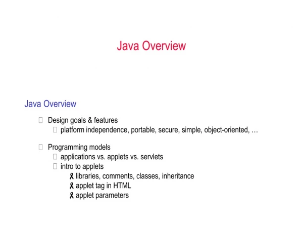 Java Overview