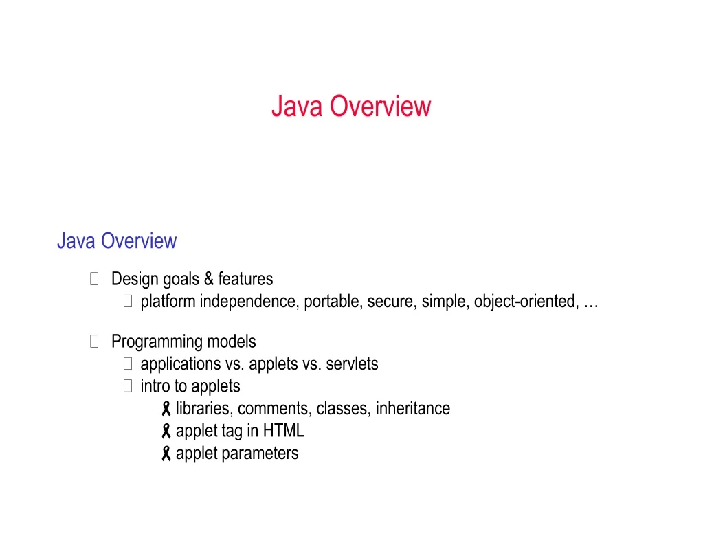 java overview