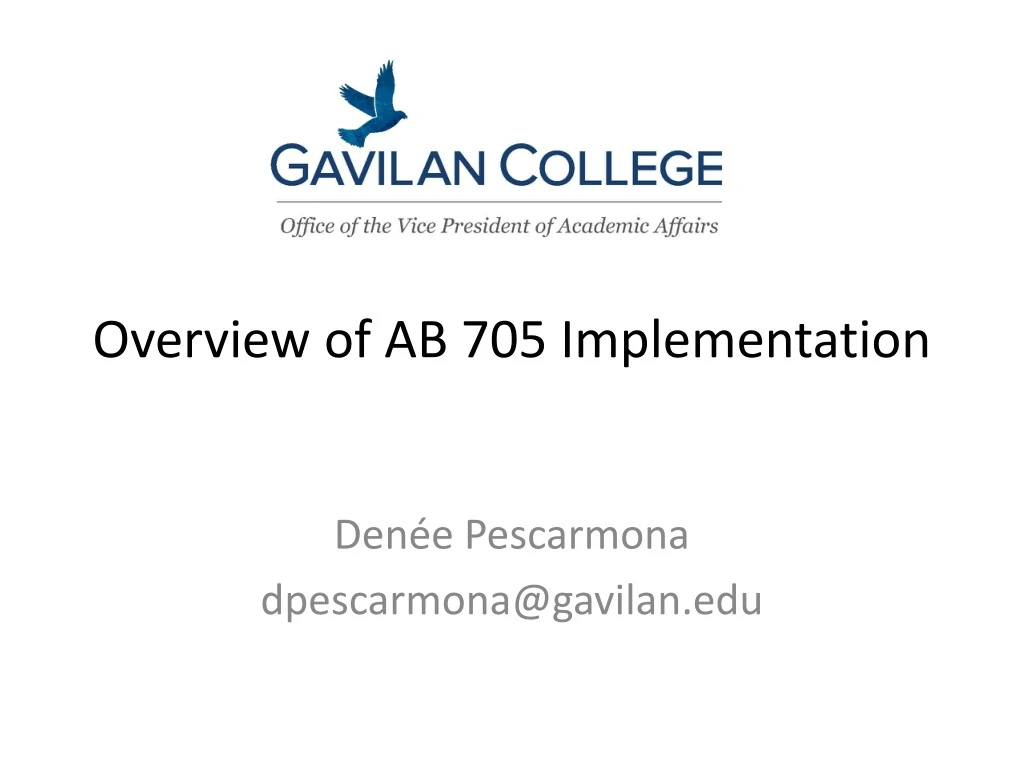 overview of ab 705 implementation