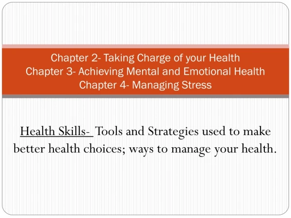 Building Health Skills 1.Social Skills