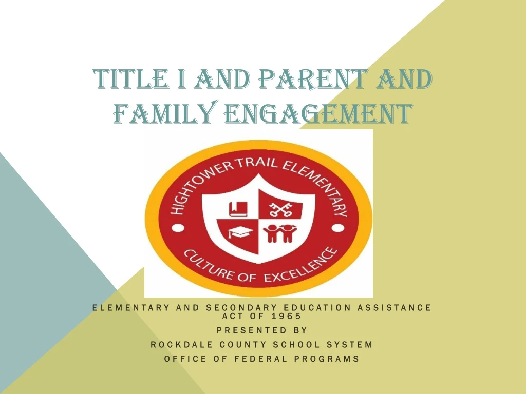 title i and parent and family engagement