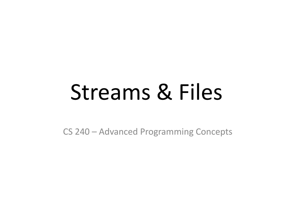 streams files
