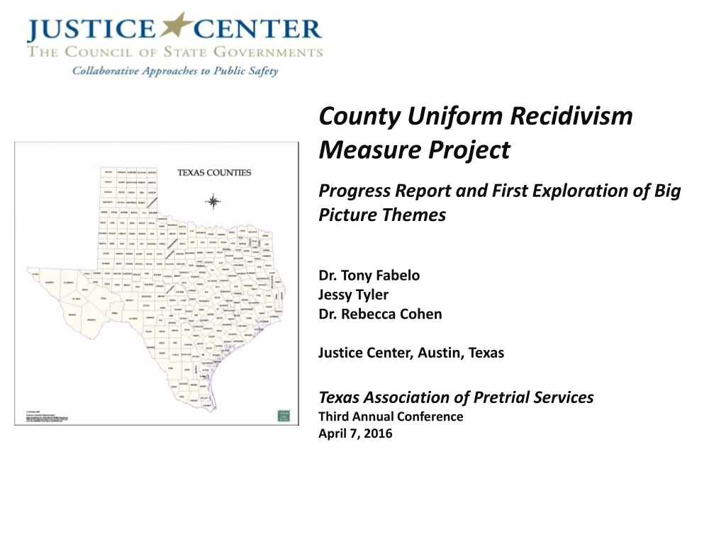 county uniform recidivism measure project