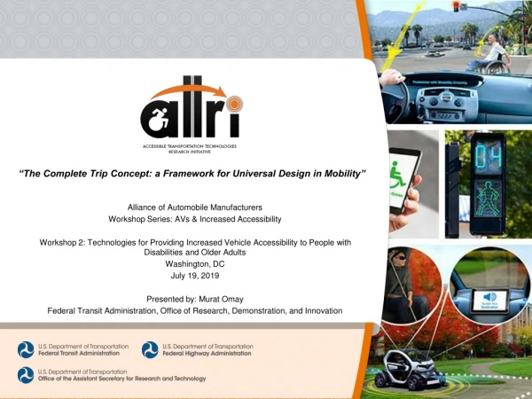 Alliance of Automobile Manufacturers Workshop Series: AVs &amp; Increased Accessibility