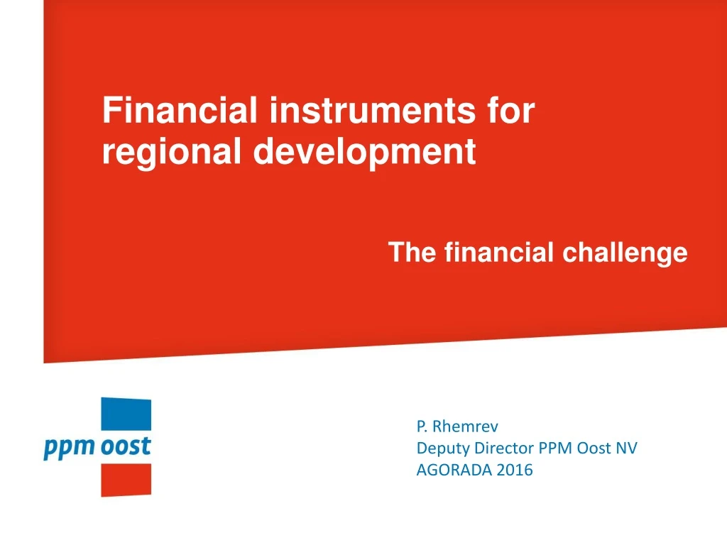 financial instruments for regional development