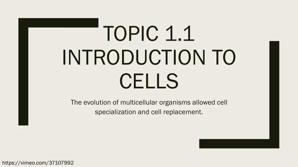 topic 1 1 introduction to cells