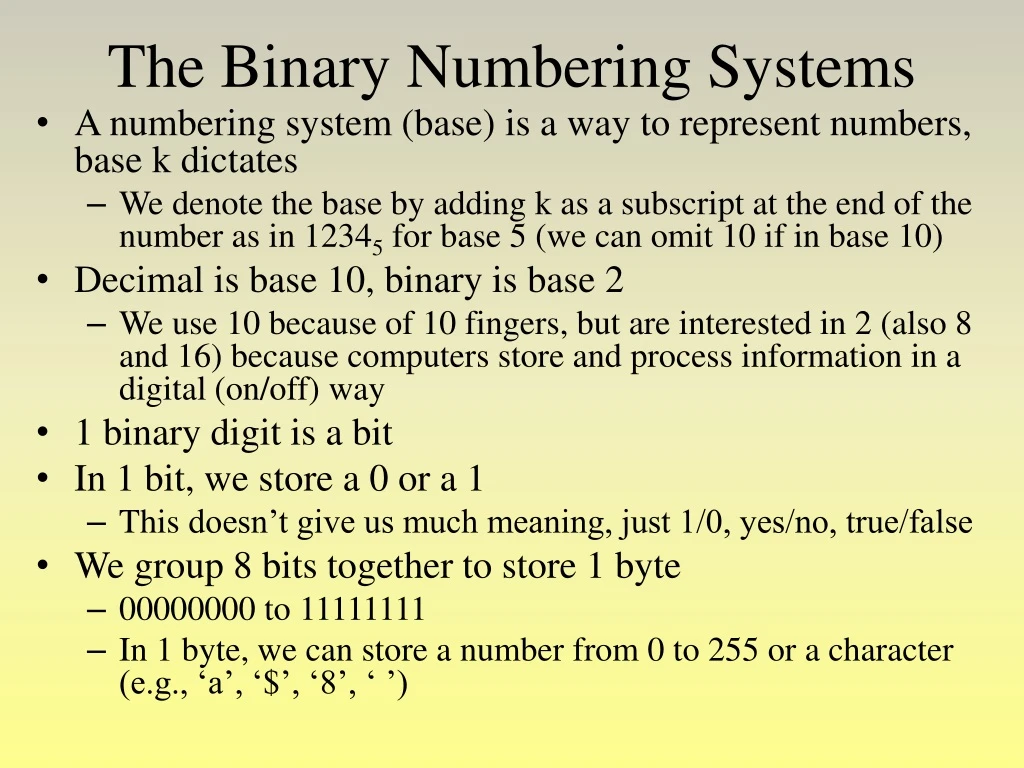 the binary numbering systems