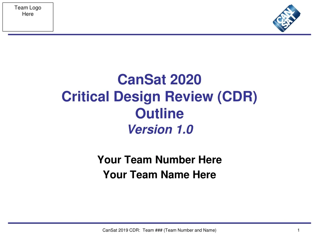 cansat 2020 critical design review cdr outline version 1 0