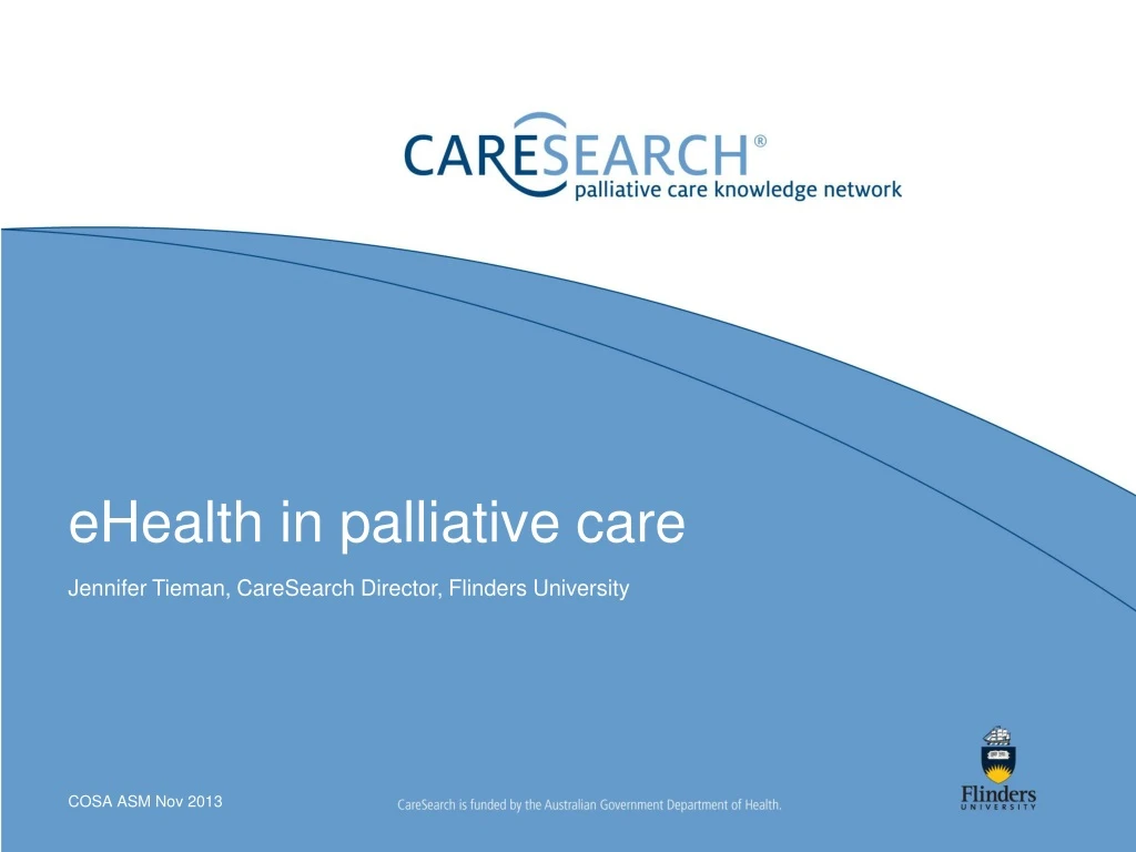 ehealth in palliative care jennifer tieman