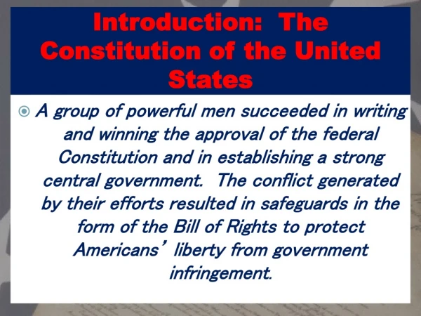 Introduction: The Constitution of the United States