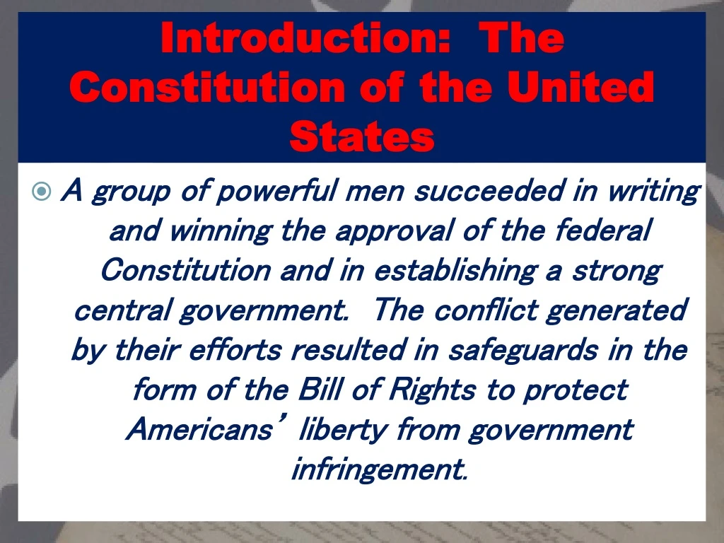 introduction the constitution of the united states