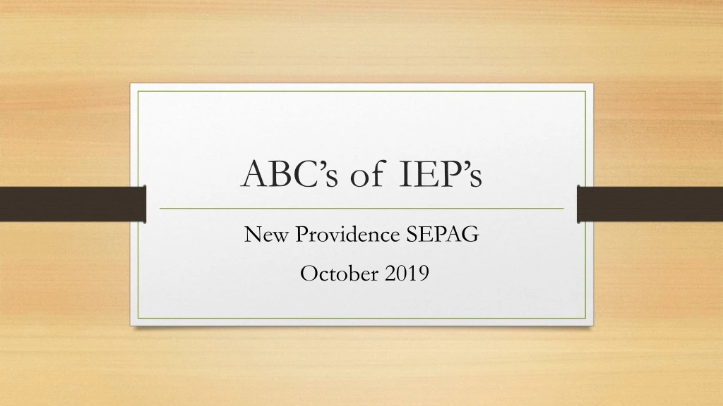 abc s of iep s