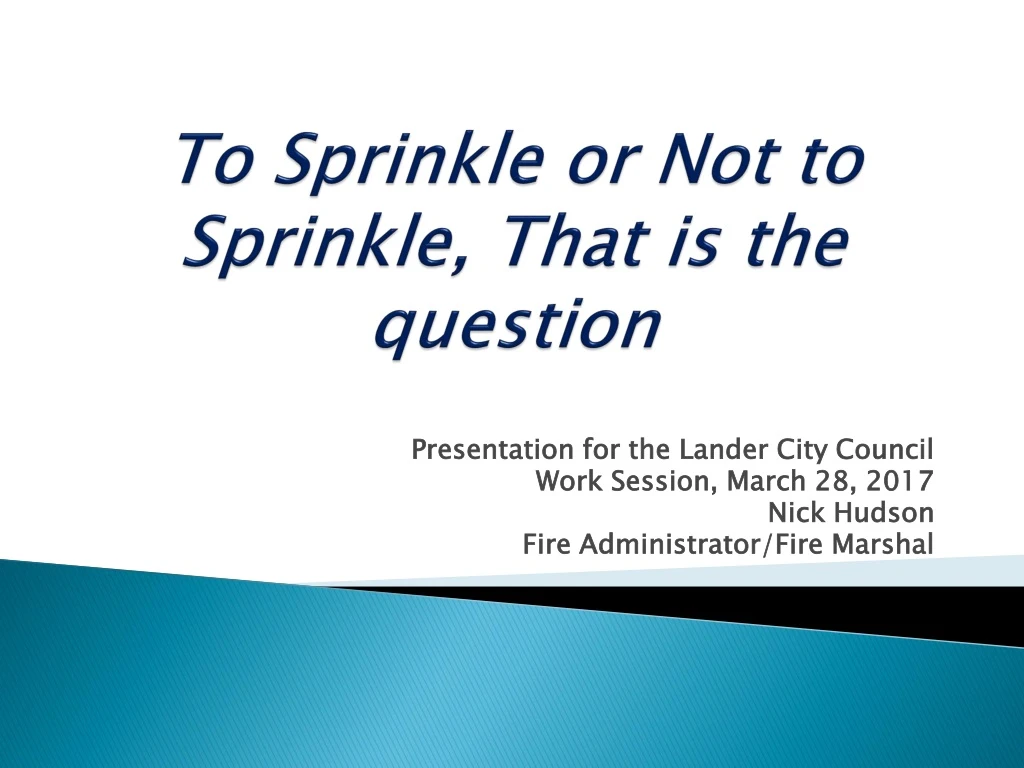 to sprinkle or not to sprinkle that is the question